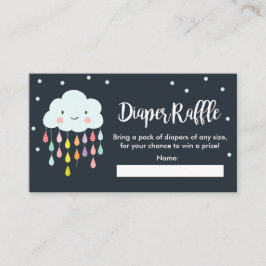 Cloud Diaper Raffle Card Regen fällt Kinderdusche Begleitkarte