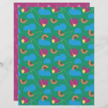 Cloud Floral Scrapbook Paper