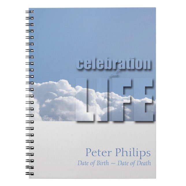 Cloud Friedlich Sky Celebration of Life Guestbook Notizblock (Vorderseite)