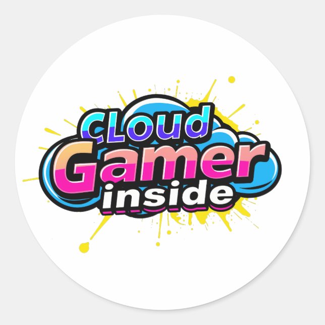Cloud Gamers Runder Aufkleber (Vorderseite)
