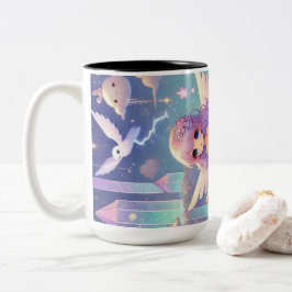 Cloud Girl Design Zweifarbige Tasse