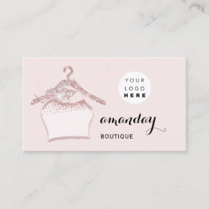 Cloud Hanger Dress Fashion Shop Rose QR-Logo Visitenkarte