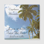 Cloud Heart & Palm Tree Magnet<br><div class="desc">"Save the Date!" Schöne Insel mit Palmenbaum, blauer Himmel und der Meeresbrise. Dieser reizende Magnet hat eine weiße Wolke, die wie ein Herz geformt ist! Ihre Hochzeitsgäste werden diese perfekte Erinnerung Liebe. Hast du eine Hochzeit am Strand? Dieser Magnet ist ein Muss! Kauf in loser Schüttung und rett. Personalisieren Sie...</div>