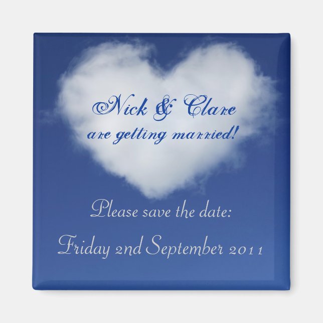 Cloud Heart Save the Date Magnet (Vorne)