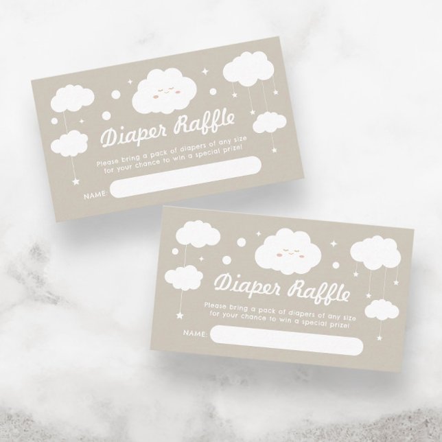 Cloud Heaven Sent Baby Dusche Windeln Raffel Begleitkarte (Von Creator hochgeladen)