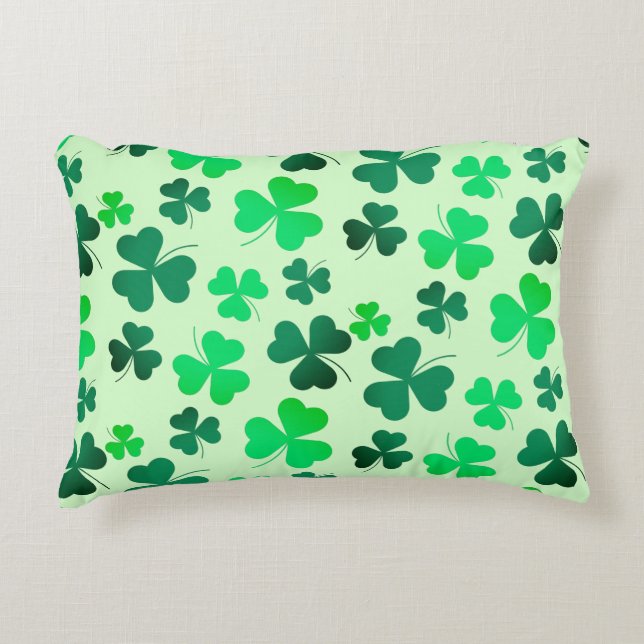 Cloud Kleeblatt Irish Green Spring St Patricks Day Dekokissen (Vorderseite)