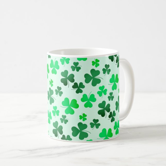 Cloud Kleeblatt Irish Green Spring St Patricks Day Kaffeetasse (VorderseiteRechts)