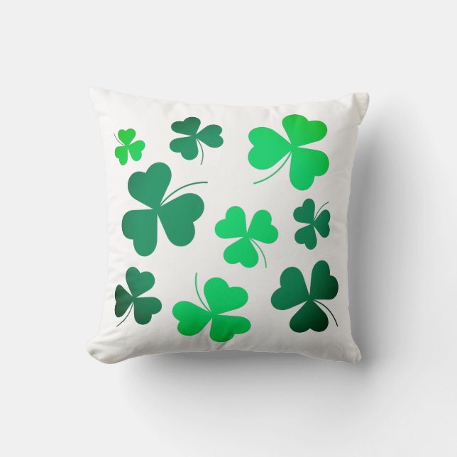 Cloud Kleeblatt Irish Green Spring St Patricks Day Kissen (Vorderseite)