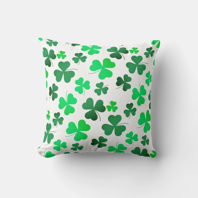 Cloud Kleeblatt Irish Green Spring St Patricks Day Kissen (Vorderseite)