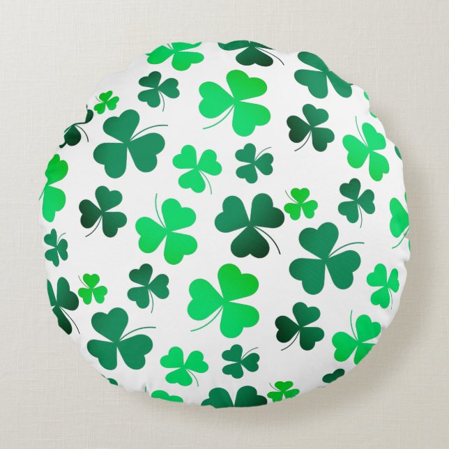 Cloud Kleeblatt Irish Green Spring St Patricks Day Rundes Kissen (Vorderseite)