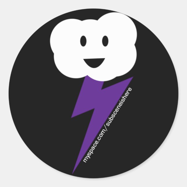 Cloud&Lightning Sticker! Runder Aufkleber (Vorderseite)