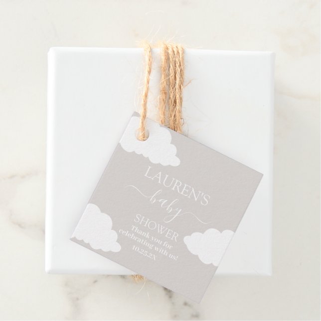 Cloud Minimalistisch Baby Dusche Geschenkanhänger (Beispiel)