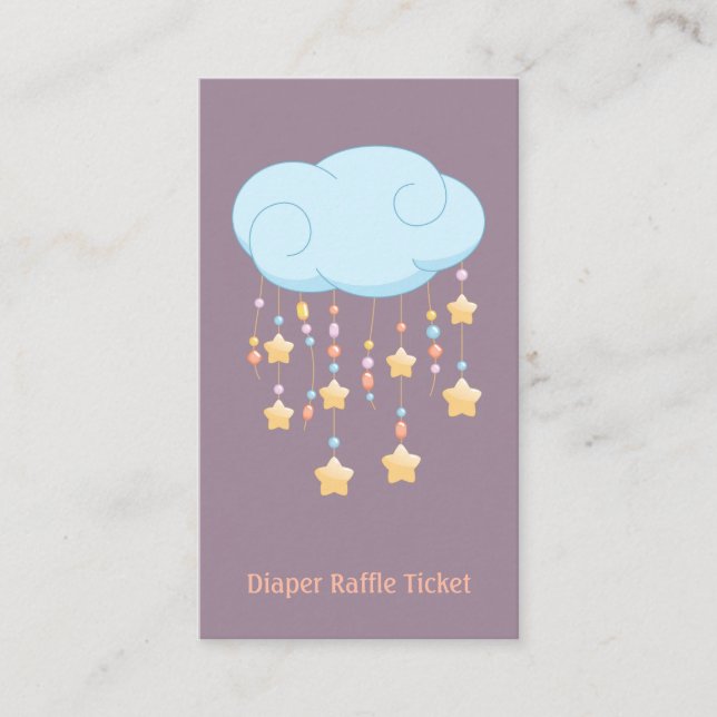 Cloud Mobile Baby Showdiaper Raffle Ticket Begleitkarte (Vorderseite)