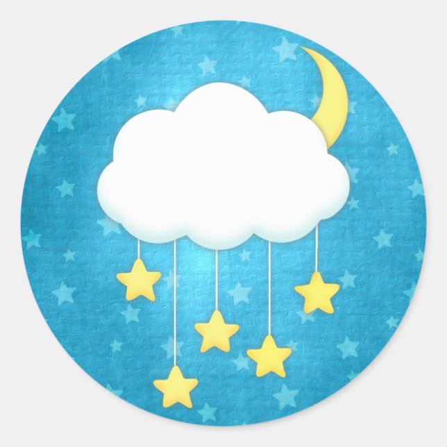 Cloud Mobile Runder Aufkleber (Vorderseite)
