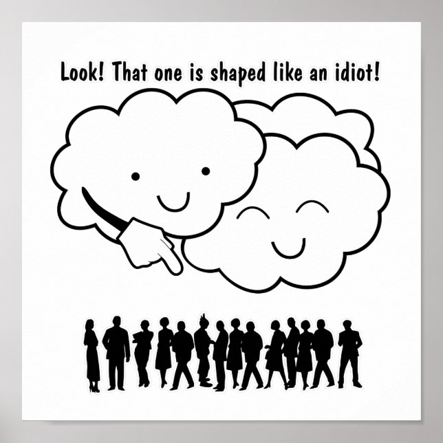 Cloud Mocks Menschen Formen Funny Cartoon Poster (Vorne)