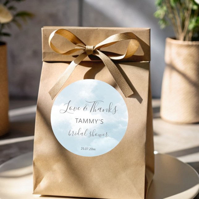 Cloud-neun-Brautparty-Günstige-Geschenk Runder Aufkleber (Cloud nine bridal shower favor gift classic round sticker)