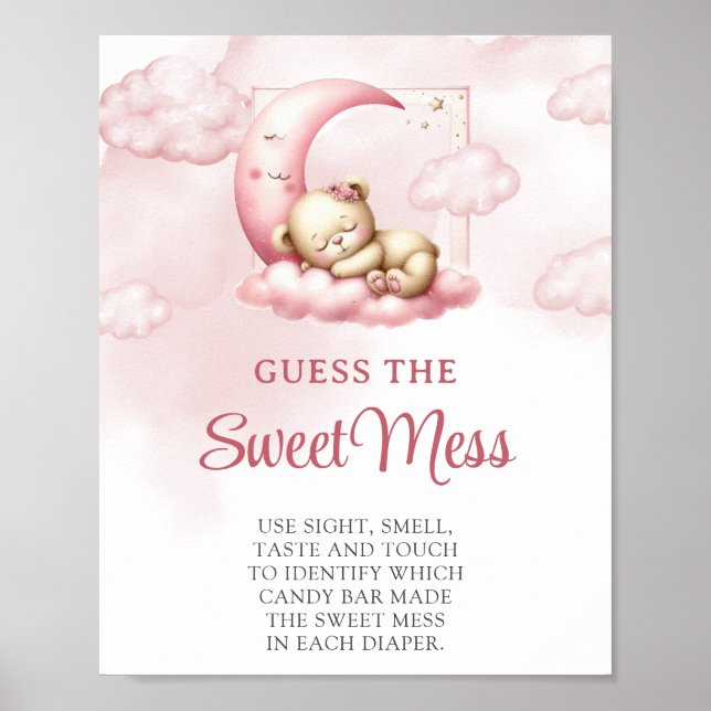 Cloud neun Teddy Bär Guess The Sweet Mess Spiel Poster (Vorne)