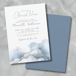Cloud Nine 9 Elegantes blaues Brautparty Einladung