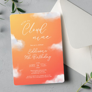 Cloud Nine 9. Geburtstagsparty Einladung