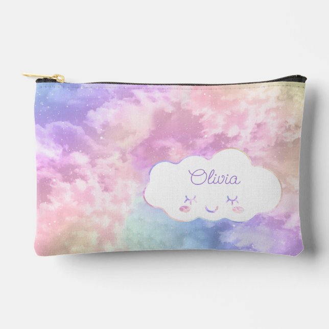 Cloud Nine 9th Birthday Gefallen Pouch - Pastel Sk Zubehörtasche (Vorderseite)