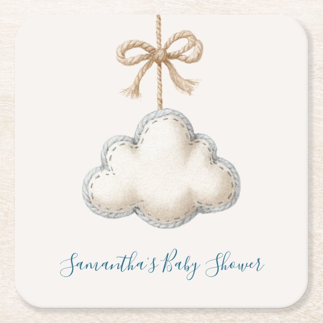 Cloud Nine Baby-Party Rechteckiger Pappuntersetzer (Vorderseite)