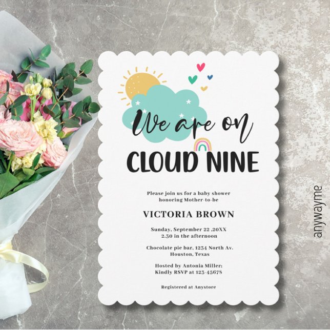 Cloud Nine Baby Shower Einladung (Von Creator hochgeladen)