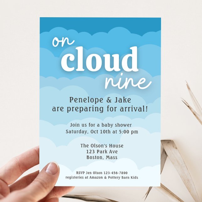 Cloud Nine Baby Shower Einladung (Von Creator hochgeladen)