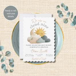 Cloud Nine Baby Shower Religiöse Einladung