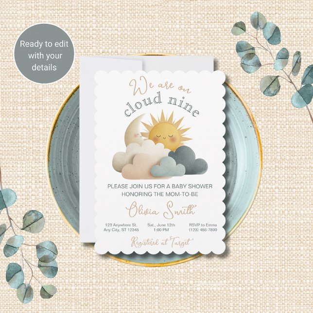Cloud Nine Baby Shower Religiöse Einladung (Von Creator hochgeladen)