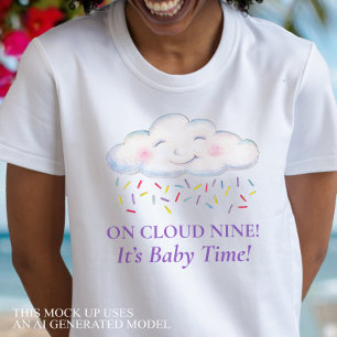 Cloud Nine Baby Shower Wasserfarbe werdende Mutter T-Shirt