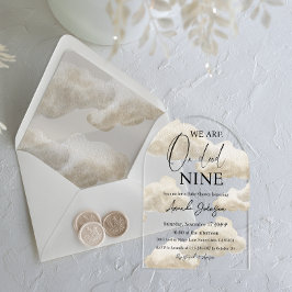 Cloud Nine Beige Gender Neutral Sky Baby Shower Acryleinladungen
