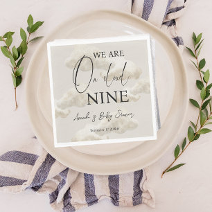 Cloud Nine Beige Gender Neutral Sky Baby Shower Serviette