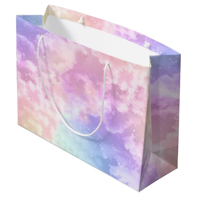 Cloud Nine Birthday Geschenktasche - Große Pastel  Geschenktüte (Rückseite Schrägansicht)