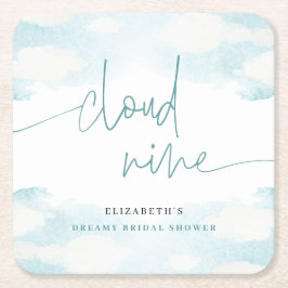 Cloud Nine Blue and White Brautparty Rechteckiger Pappuntersetzer