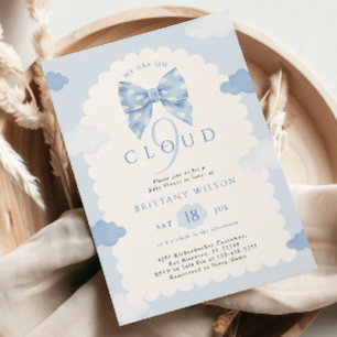 Cloud Nine Blue Baby Dusche Einladung