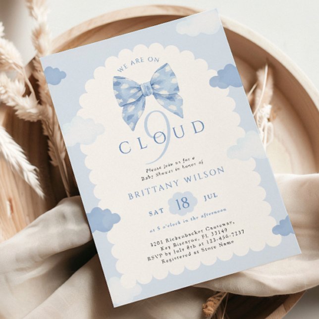 Cloud Nine Blue Baby Dusche Einladung (Von Creator hochgeladen)