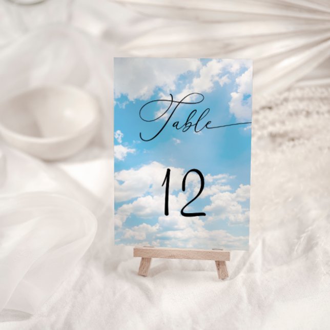 Cloud Nine Blue Wedding Tischnummer (Von Creator hochgeladen)