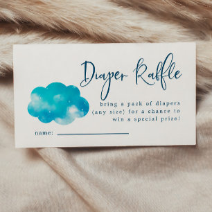 Cloud Nine Boy Diaper Raffle Ticket Begleitkarte