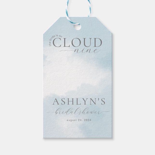 Cloud Nine Brautparty Gift Tags Geschenkanhänger (Vorderseite)