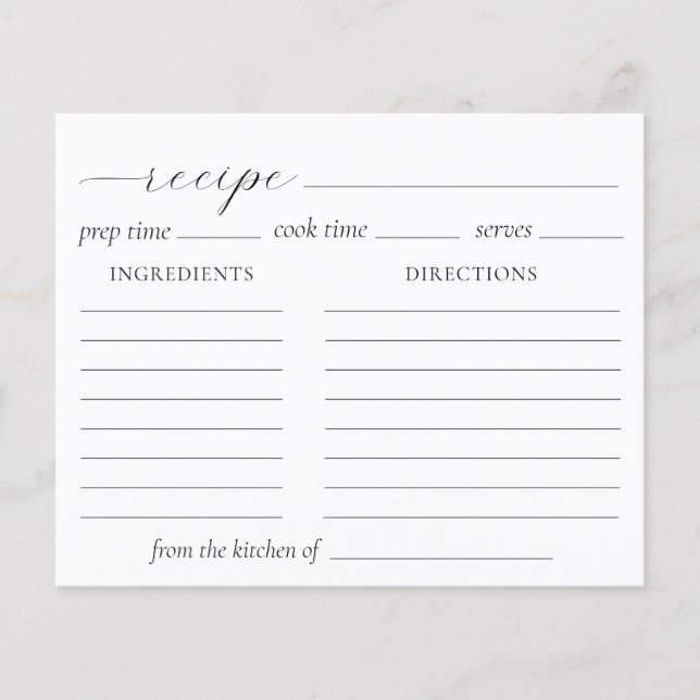 Cloud Nine Brautparty Rezept Card (Vorderseite)