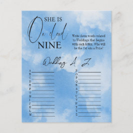 Cloud Nine Calligraphy Blue Brautparty Game