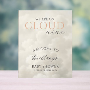Cloud Nine Clouds Baby Shower Begrüßung Acrylschild