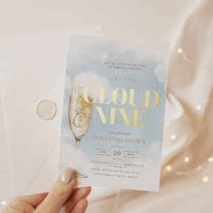 Cloud Nine Elegante Hochzeitsshower Folieneinladung