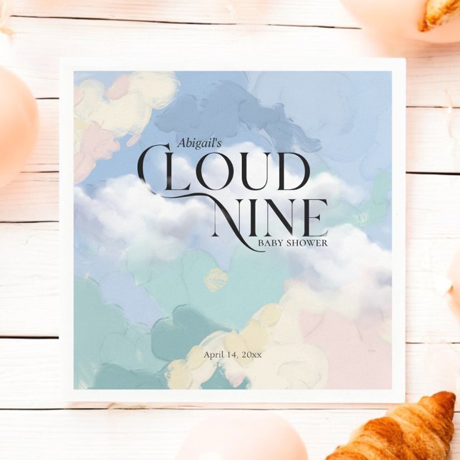 Cloud Nine Elegante Pastel Baby Dusche Serviette (Von Creator hochgeladen)