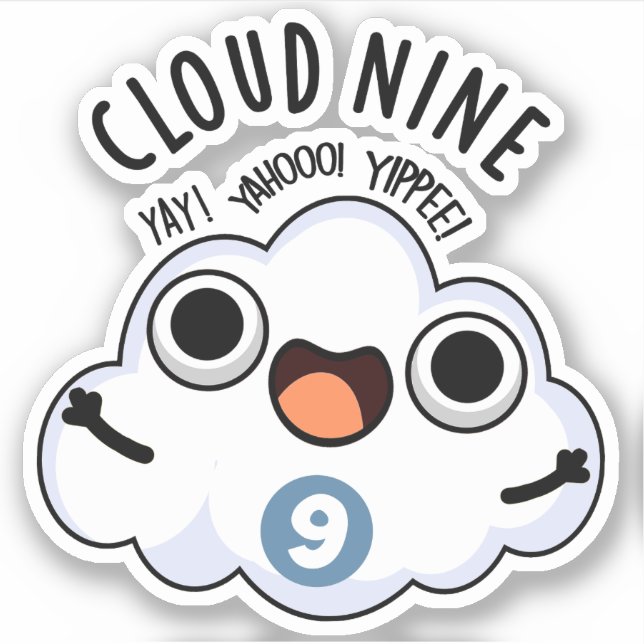 Cloud Nine Funny Weather Puff Aufkleber (Vorderseite)