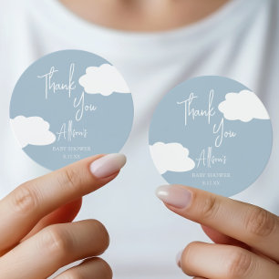 Cloud Nine Gender Neutral Baby Dusche Vielen Dank Runder Aufkleber