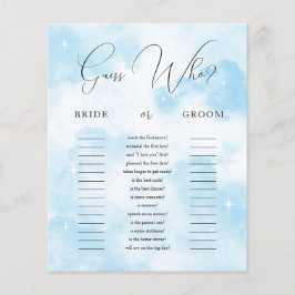Cloud Nine Guess Who Bridge or Groom Game