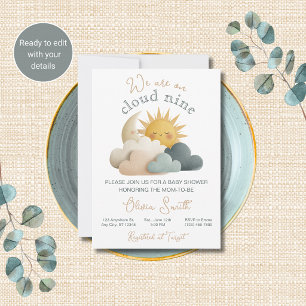 Cloud Nine Himmlische Babyparty-Einladung Einladung