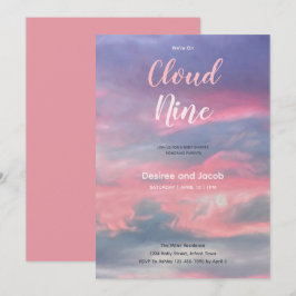 Cloud Nine Mädchen Rosa Blau Baby Shower Einladung