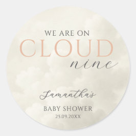Cloud Nine Modern Baby Dusche Runder Aufkleber